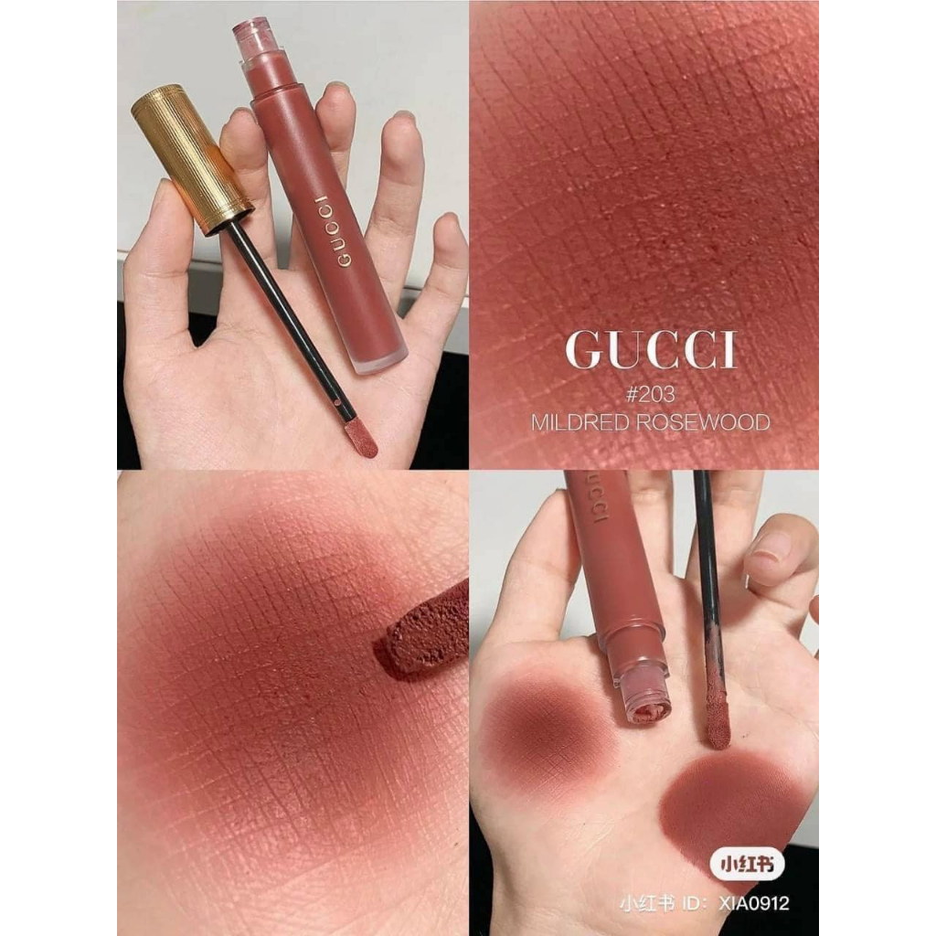 Son kem lì Gucci Rouge Liquid Matte màu 203, 25, 505, 521, 311 sang chảnh quyến rũ