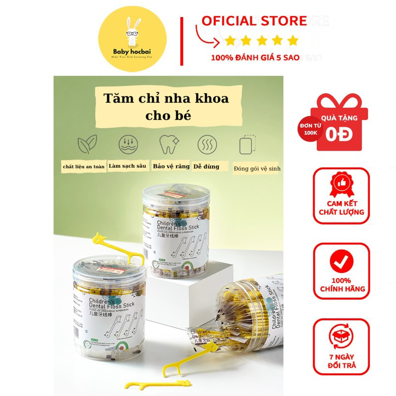 Tăm chỉ nha khoa cho bé từ 2-12 tuổi chính hãng Scoornest mỏng mềm dễ dùng,an toàn tuyệt đối, đóng gói từng chiếc