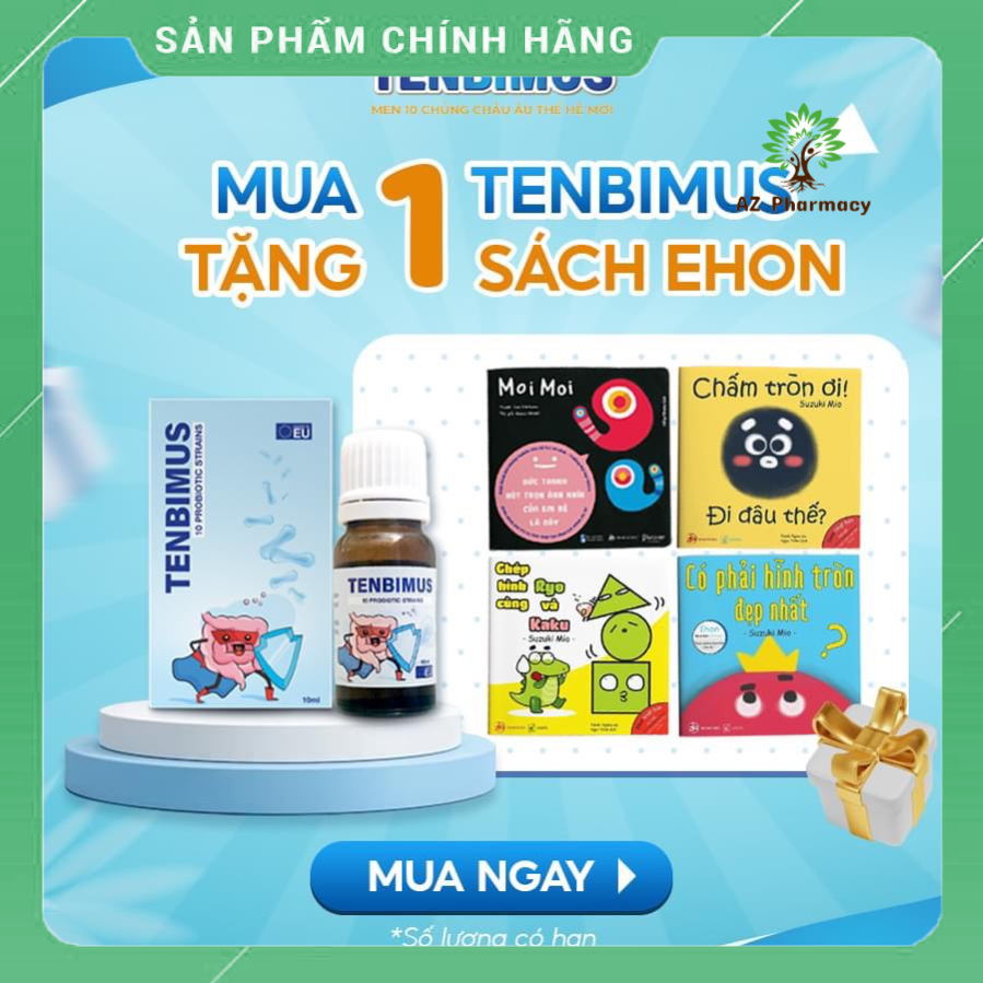 Men Vi Sinh 10 Chủng Tenbimus giảm táo bón tiêu chảy rối loạn tiêu hóa nôn trớ trẻ quấy khóc phân sống