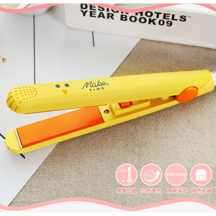 Máy kẹp - duỗi tóc mini hình thú có hộp nhựa đựng