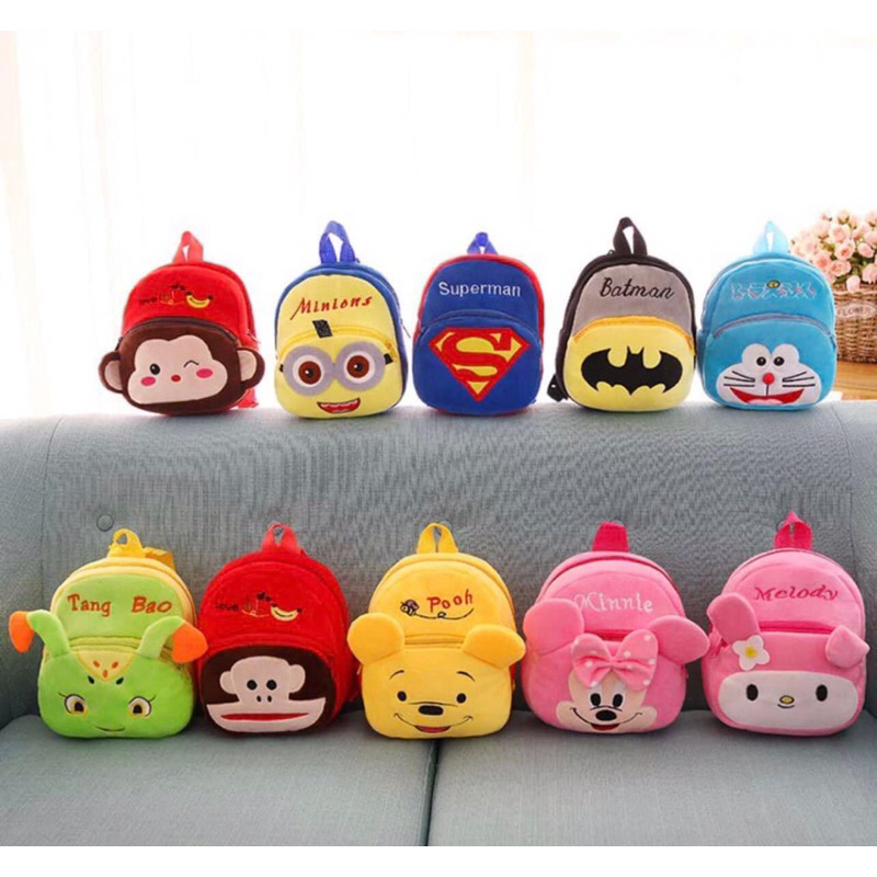 Balo cho bé trai bé gái từ 1-3 tuổi, ba lô MIUSHOP nhiều kiểu dáng hoạt hình gấu bông đáng yêu