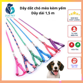 Dây dắt chó mèo kèm yếm, dây dài 1m2