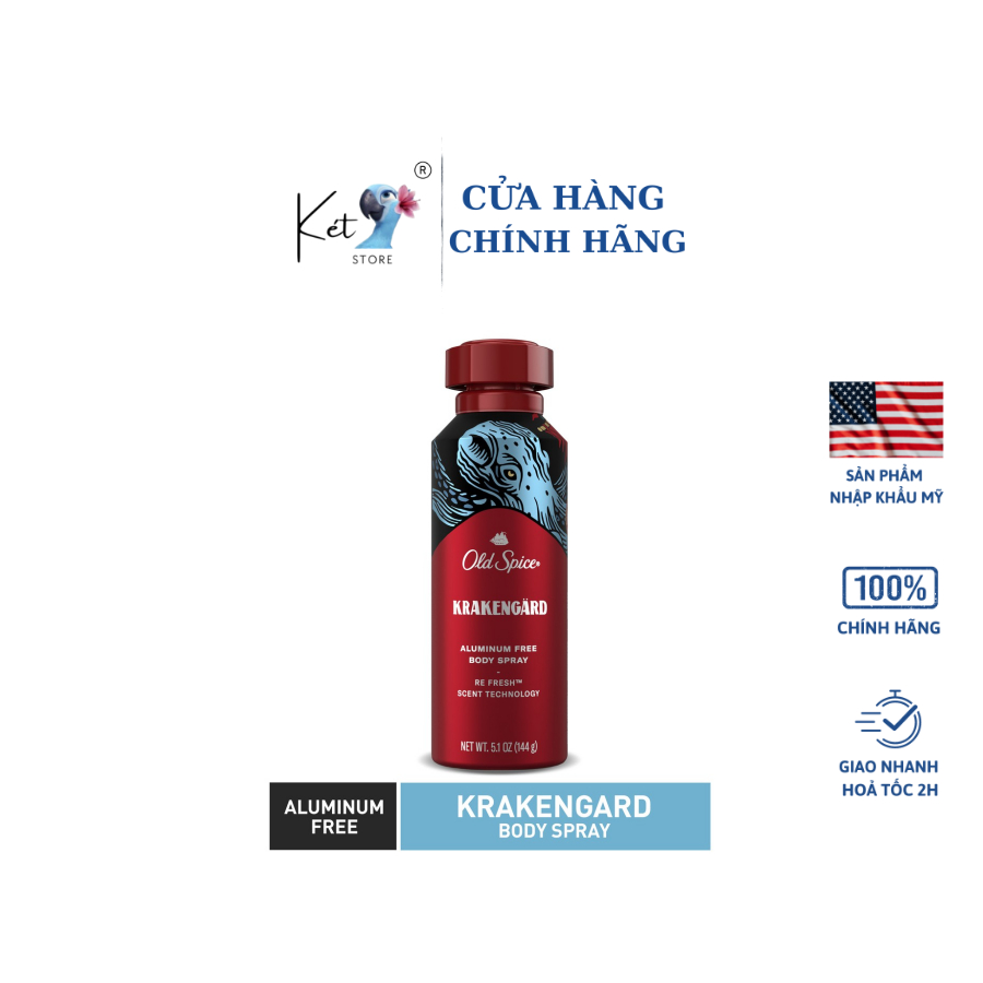 Chai Xịt Khử Mùi Mỹ Old Spice Body Spray Chính Hãng 144gr