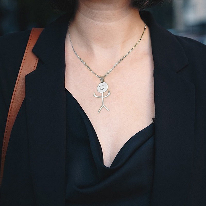DÂY CHUYỀN ĐÔI NGUYÊN CẶP THÉP TITAN KHÔNG GỈ MẶT CƯỜI VÒNG CỔ WONNA NECKLACE NAM NỮ UNISEX HIGH FASHION Y2K