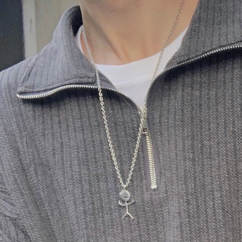 DÂY CHUYỀN ĐÔI NGUYÊN CẶP THÉP TITAN KHÔNG GỈ MẶT CƯỜI VÒNG CỔ WONNA NECKLACE NAM NỮ UNISEX HIGH FASHION Y2K