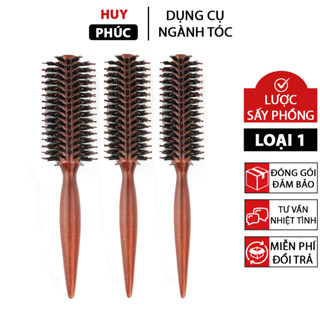 Lược tròn tạo phồng size to nhỏ, lược tròn sấy tóc tạo kiểu phồng cán gỗ S4