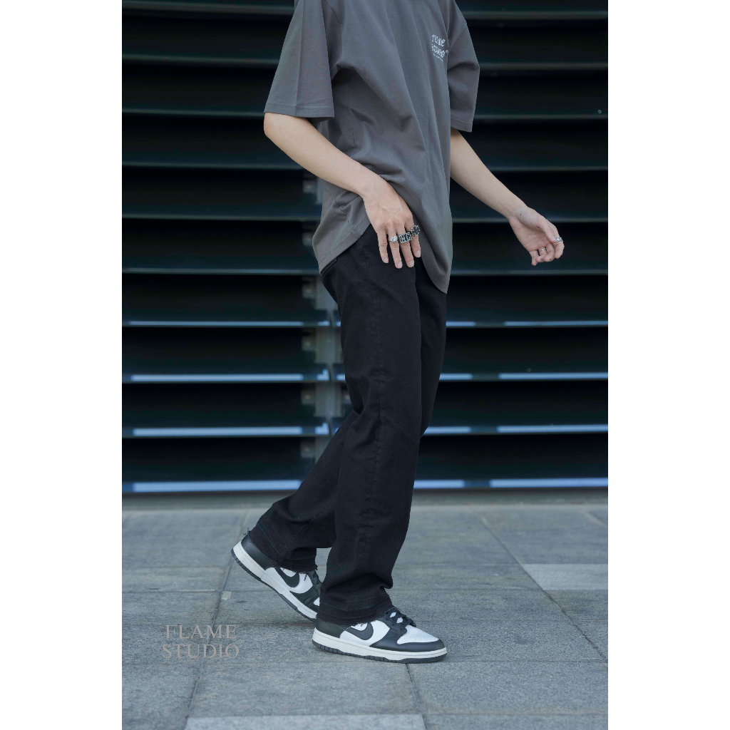 Quần Jeans Nam Ống Suông - Straight Denim in Black