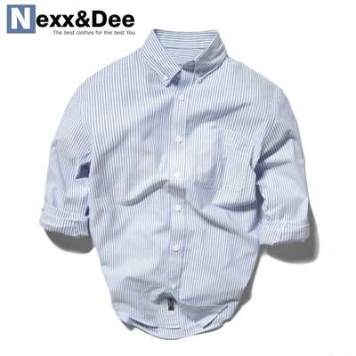 Áo sơ mi nam tay dài kẻ sọc nhỏ vải Oxford công sở denim Nexx&Dee SM06