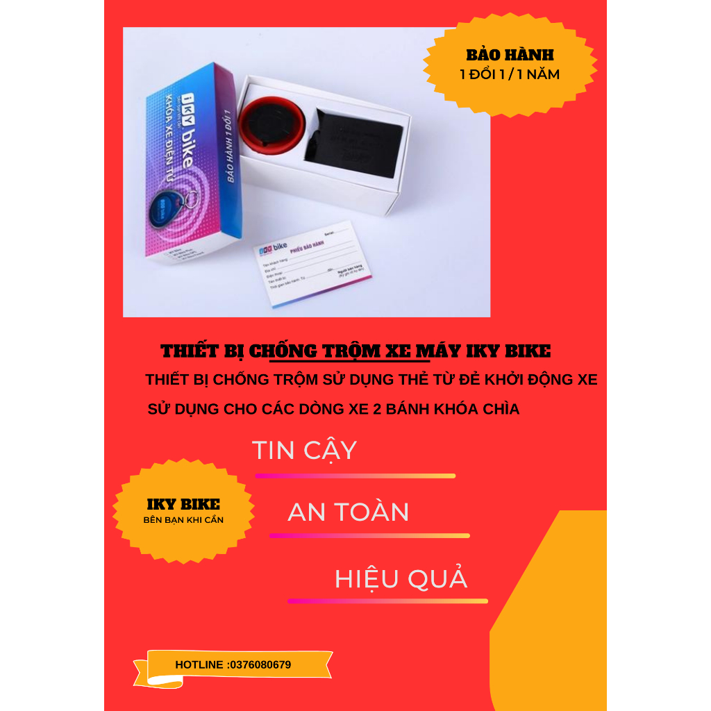 Khóa Chống Trộm Xe Máy IKY BIKE( MIỄN PHÍ LẮP ĐẶT TẬN NƠI)