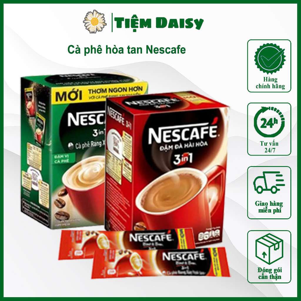 Cà phê sữa hòa tan Nescafe (hộp 12 gói x 17gr)/(hộp 20 gói x 17gr)