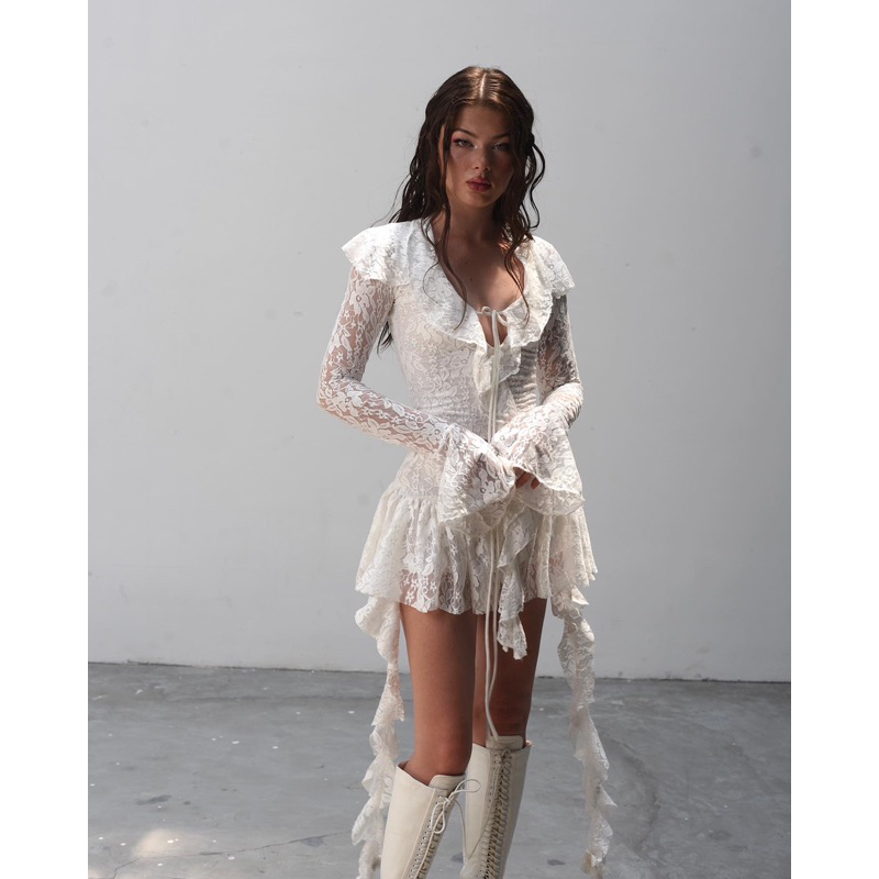 LUCIFER SET | ÁO PHỐI REN , VÁY PHỐI REN ( CÓ QUẦN TRONG )