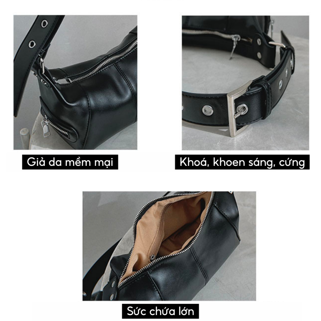Túi đeo vai sức chứa lớn túi sát nách dáng bánh mì siêu ngầu 1 dây đeo vai DT003