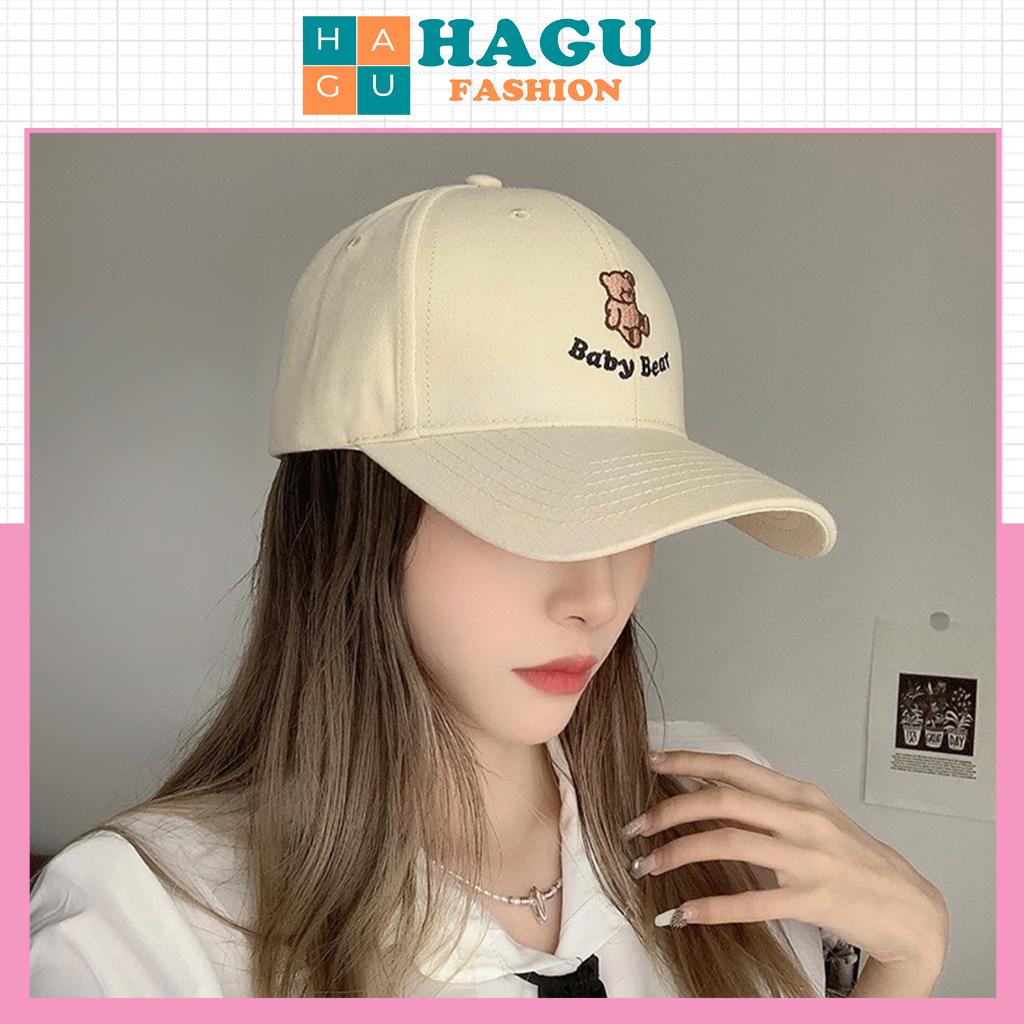 Nón thời trang lưỡi trai Unisex Nam nữ 451 gấu Kiểu dáng hot trend sành điệu