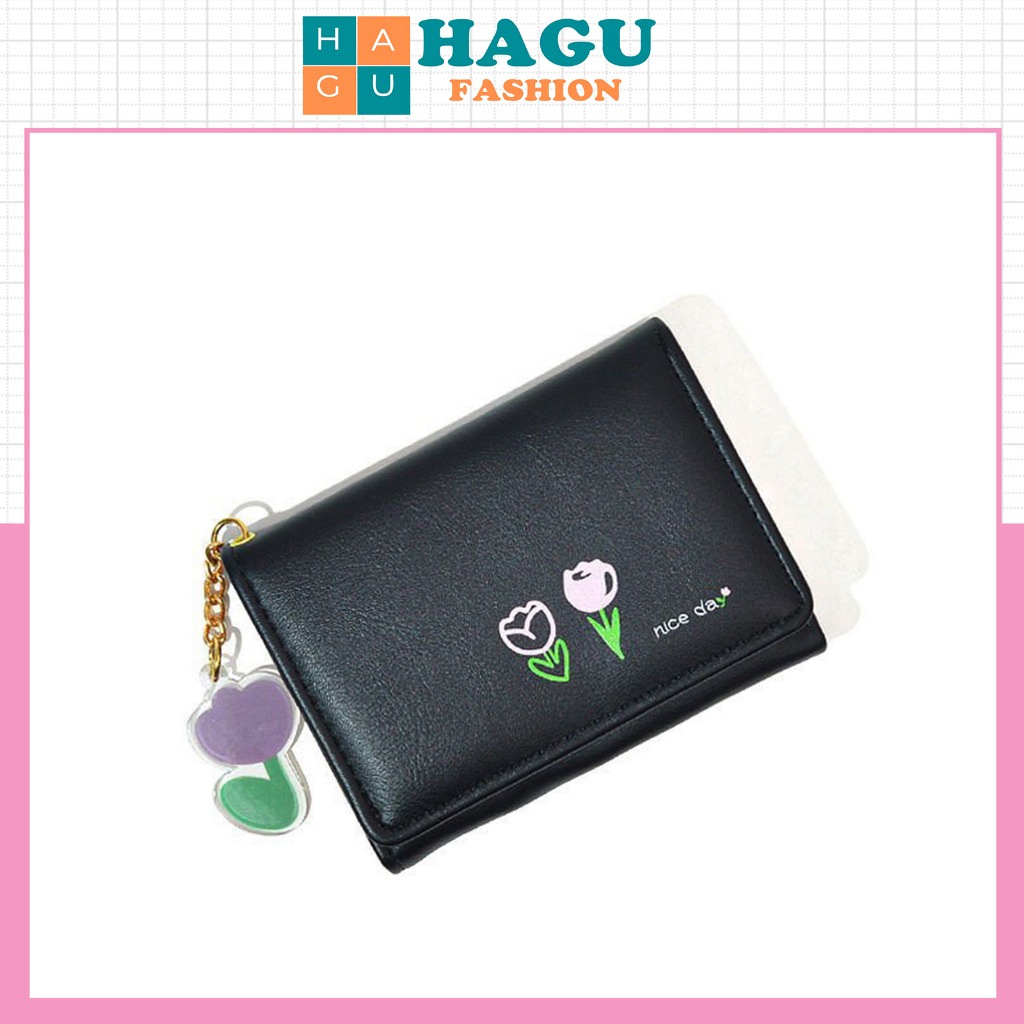 Ví nữ đựng tiền nhiều ngăn 585 hình thỏ chất da retro phong cách thanh lịch