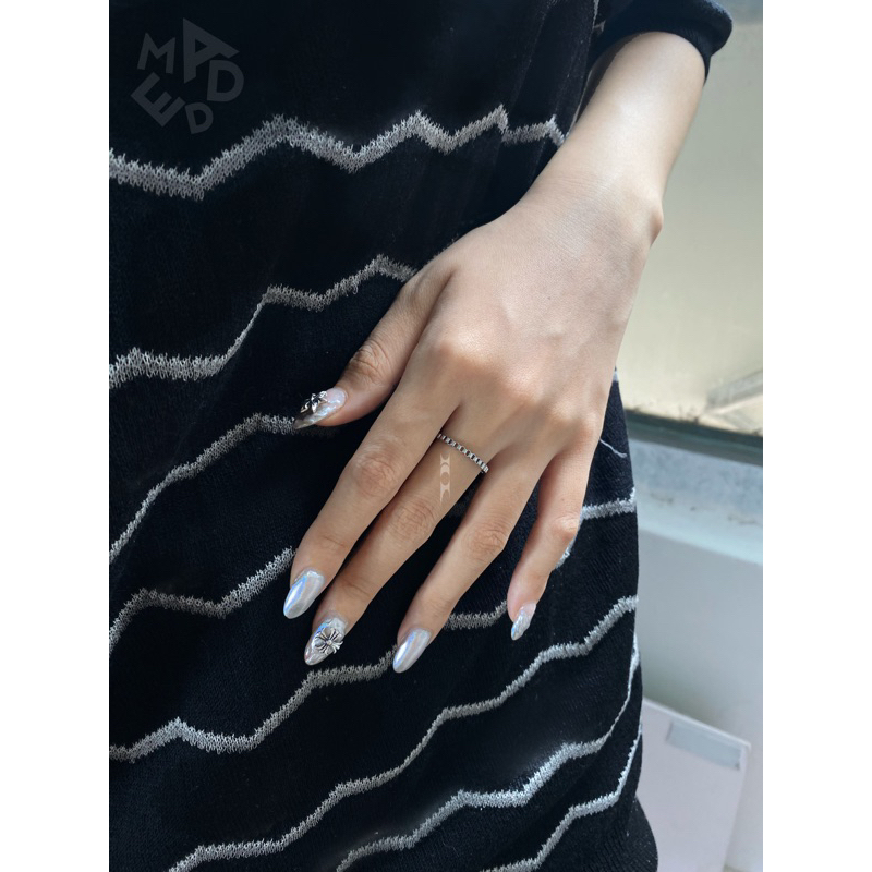 Nhẫn làm bằng xích mỏng minirang 2mm thép không gỉ / Madde /2968