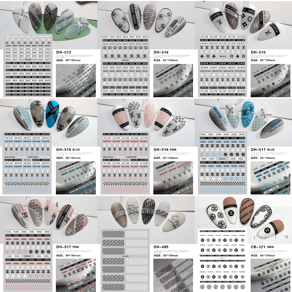 Sticker dán móng thương hiệu hot