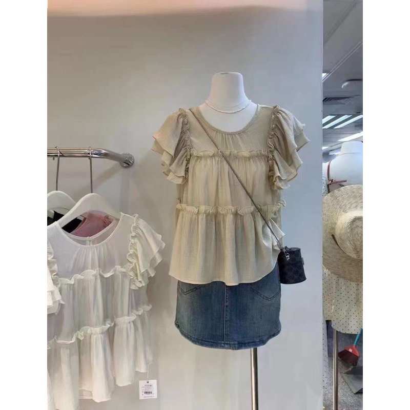 Áo voan tơ mỏng tay bèo hàng QC