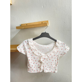 Áo Croptop Hoa Nhí Cách Điệu Phong Cách Hàn Quốc