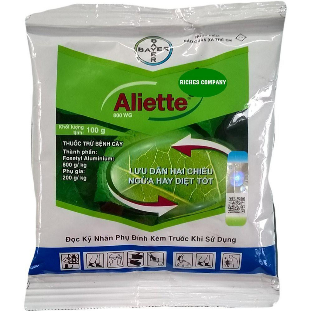 Aliette trừ nấm bệnh và vi khuẩn Aliette 800WG 100g - Bayer - Chuyên dùng cháy bìa lá