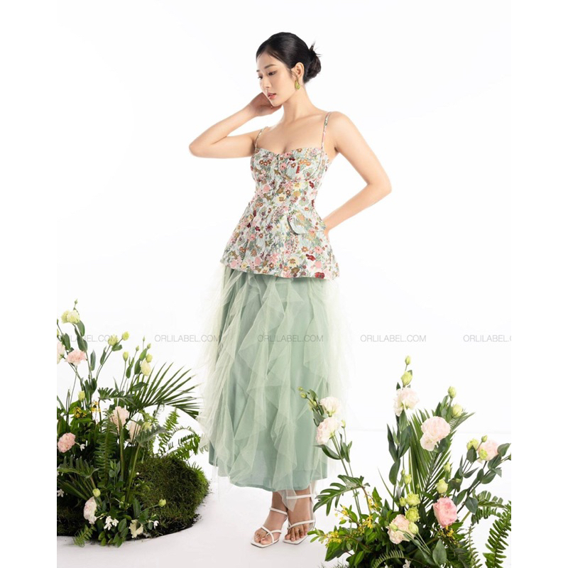 FLOWER VELVET SHIRT - ORLI LABEL THANH LÝ NEW 100%