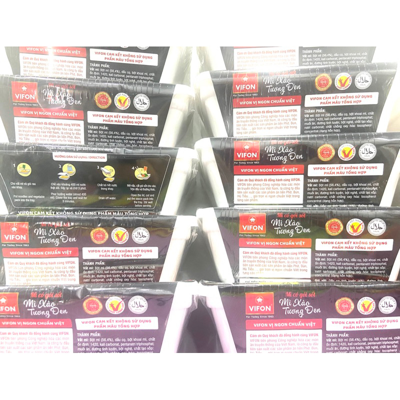 1 thùng mì xào tương đen Vifon 18 khay-Sỉ thùng mì trộn tương đen giao hoả tốc