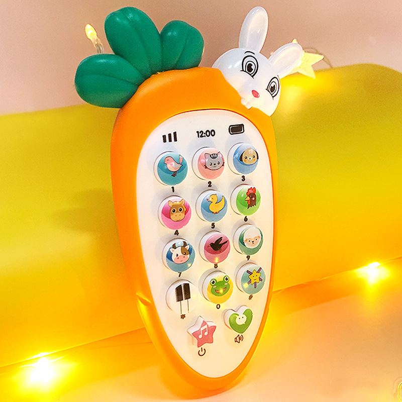 Điện thoại cà rốt phát nhạc siêu dễ thương tặng kèm pin - Điện thoại thông minh cho bé -Điện thoại đồ chơi vui nhộn SM02