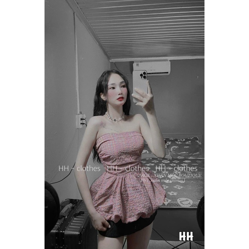 Áo Ống Mocking Lưng Nhún Lưng Bí Cực Phẩm 2 Lớp Sịn Chất Đũi