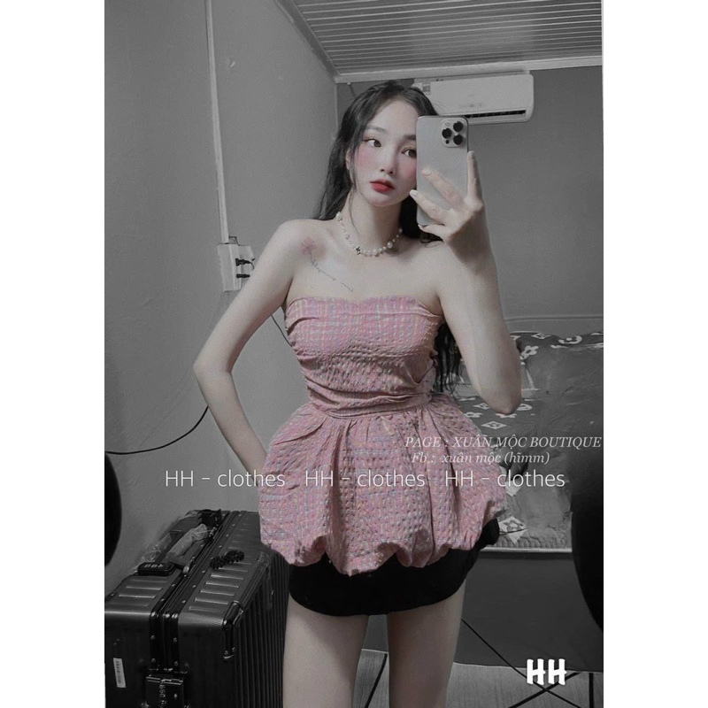 Áo Ống Mocking Lưng Nhún Lưng Bí Cực Phẩm 2 Lớp Sịn Chất Đũi