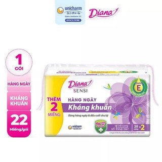 (+2m)  Băng vệ sinh Diana kháng khuẩn hàng ngày 20 miếng