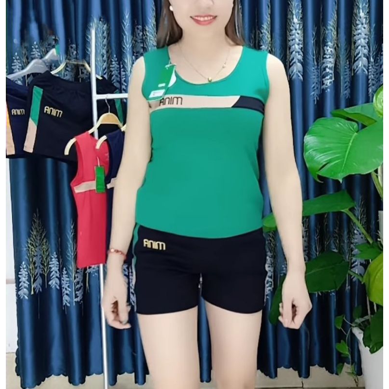 Đồ bộ thun nữ kiểu dáng thể thao , bộ đùi sát nách mặc nhà 40-75kg
