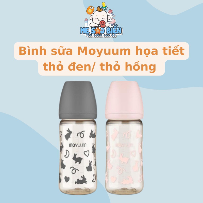 Bình sữa Moyuum thỏ đen thỏ hồng 170ml/ 270ml - Bản giới hạn 2023