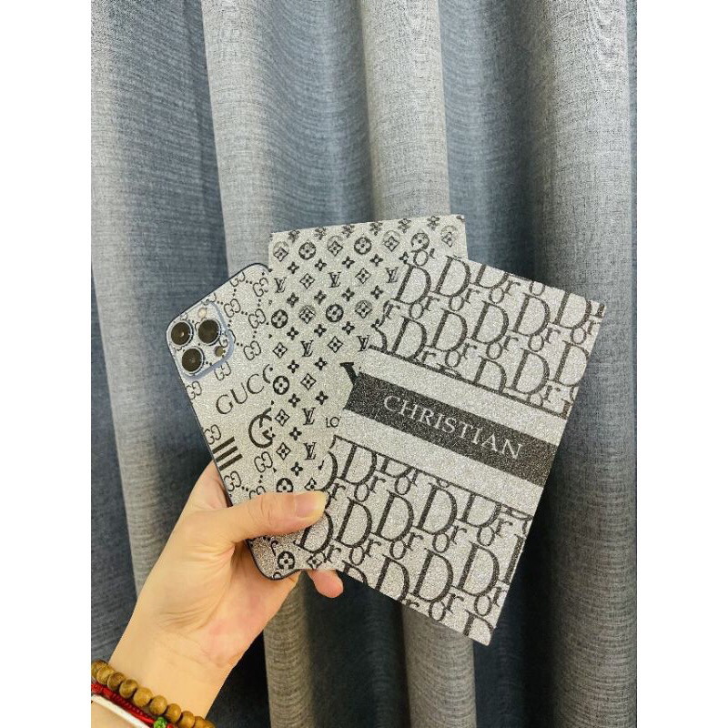 Miếng dá Skin Nhũ Kim tuyến loại Xịn  full viền lưng camera iphone 7plus 8plus X xs xsmax 11 12 13 14 pro max 14plus