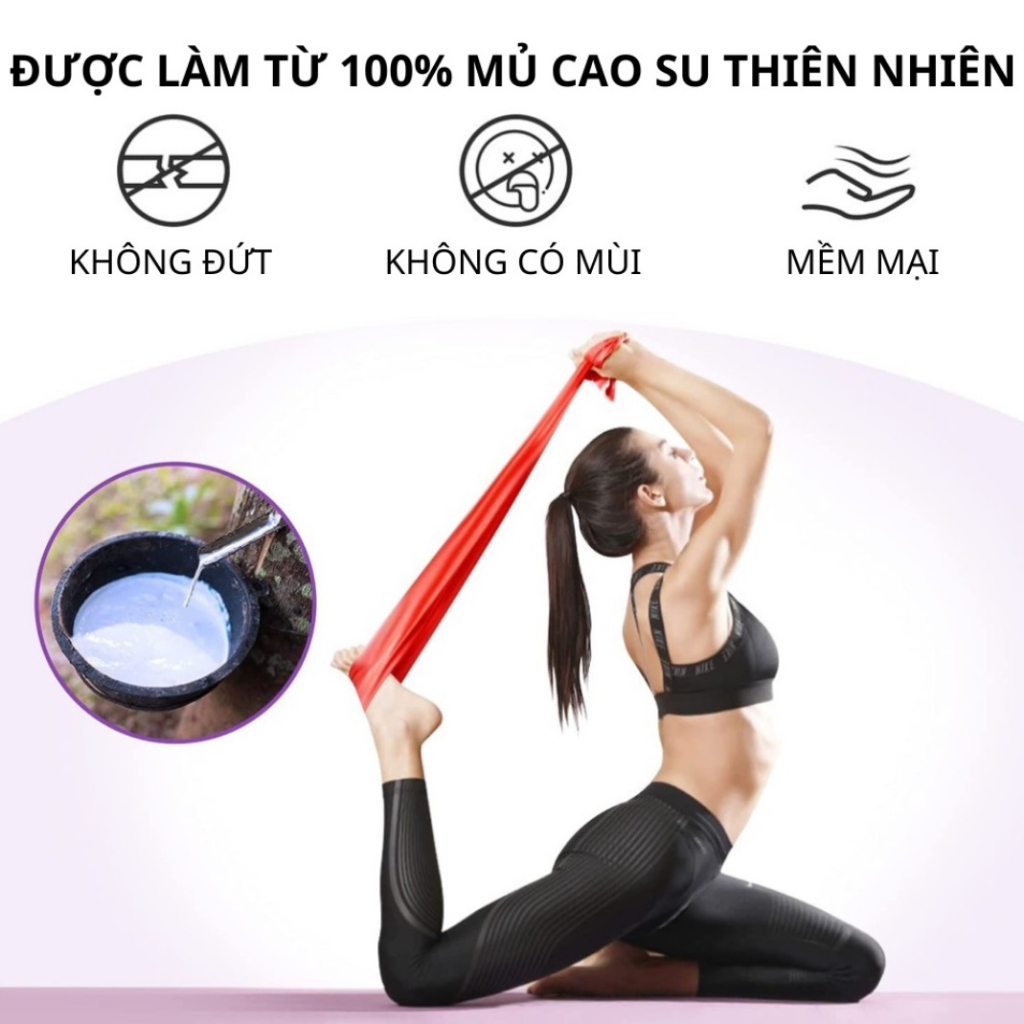 Dây Thun Yoga Kháng Lực Đàn Hồi Dài 1,5m