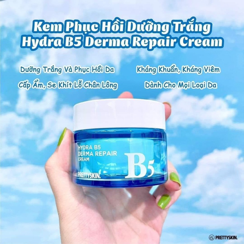 Kem dưỡng phục hồi và làm trắng da Prettyskin Hydra B5 Derma Repair Cream 52ml