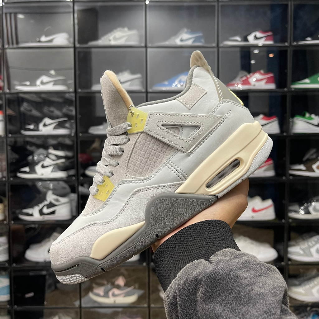 Giày Jordan 4 Retro SE Craft Photon Dust, JD4 Xám Da Lộn Cao Cấp - Than.Shoes