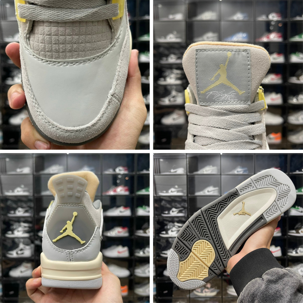 Giày Jordan 4 Retro SE Craft Photon Dust, JD4 Xám Da Lộn Cao Cấp - Than.Shoes