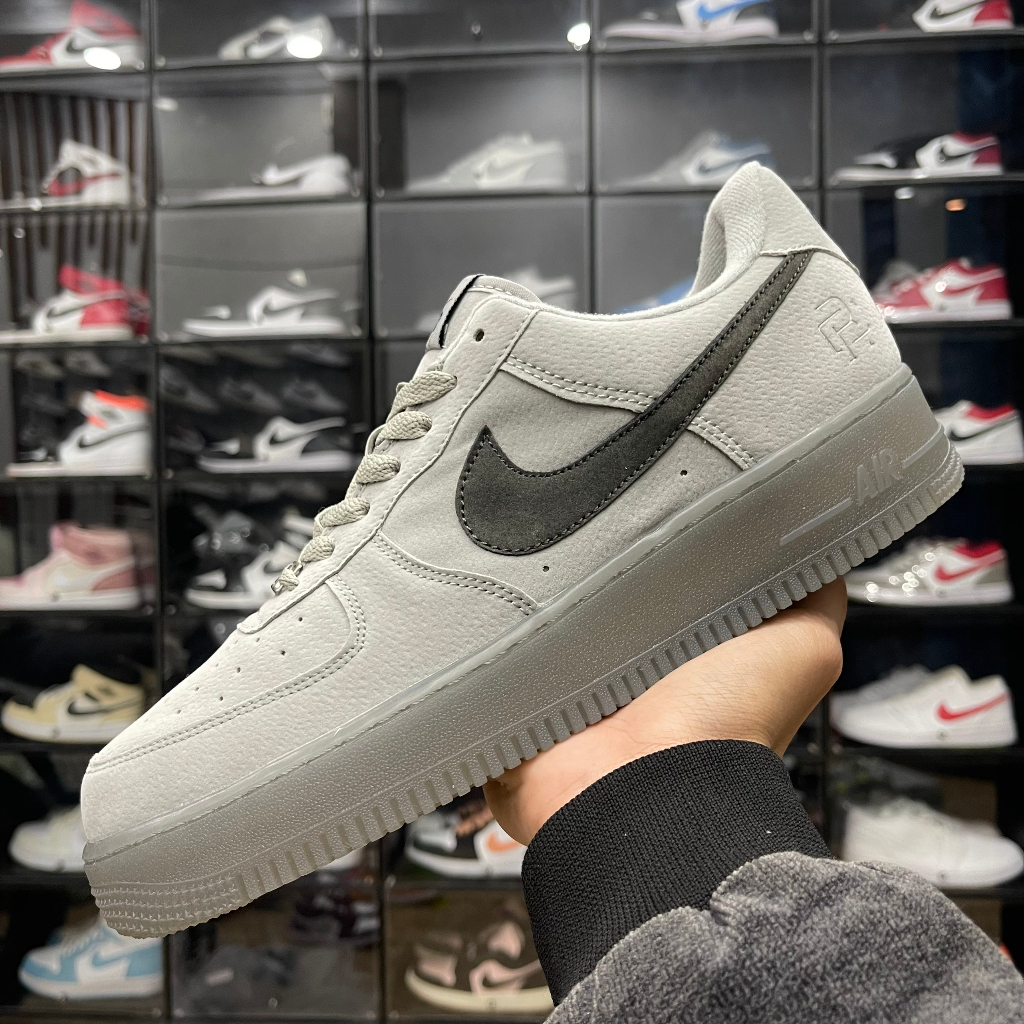 Giày AF1 Low x Reigning Champ, AF1 Thấp Xám Da Lộn Đế Trong Cao Cấp - Than.Shoes