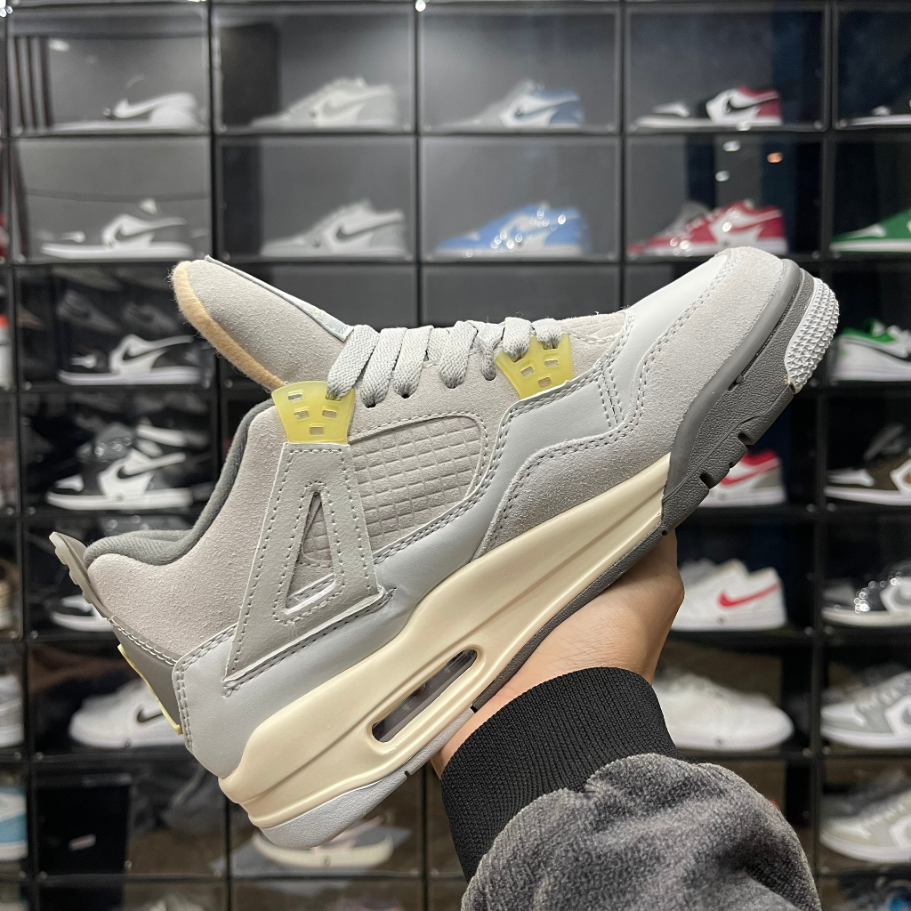 Giày Jordan 4 Retro SE Craft Photon Dust, JD4 Xám Da Lộn Cao Cấp - Than.Shoes