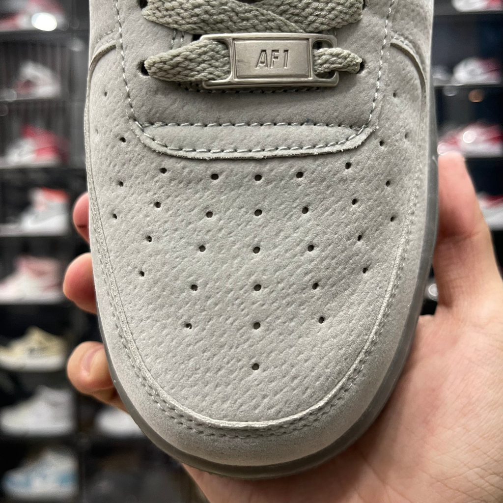 Giày AF1 Low x Reigning Champ, AF1 Thấp Xám Da Lộn Đế Trong Cao Cấp - Than.Shoes