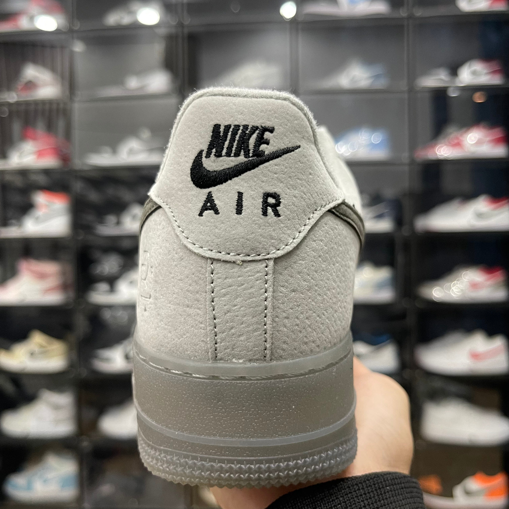 Giày AF1 Low x Reigning Champ, AF1 Thấp Xám Da Lộn Đế Trong Cao Cấp - Than.Shoes