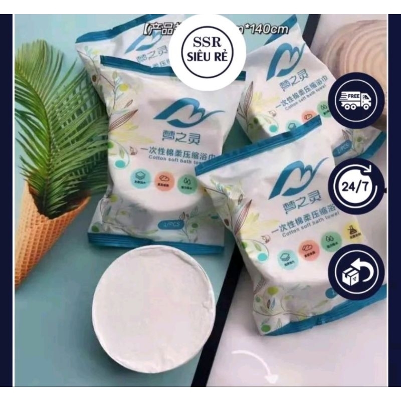 Khăn tắm nén Hàn Quốc du lịch  thiết kế  bo tròn đa năng tiện lợi