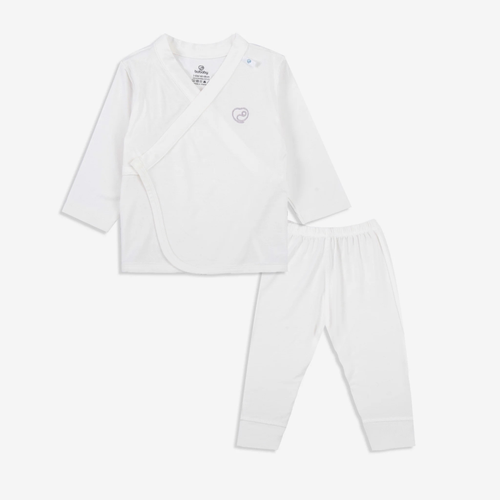 BUBABY - Bộ dài cài lệch Bambus 0m - 9m