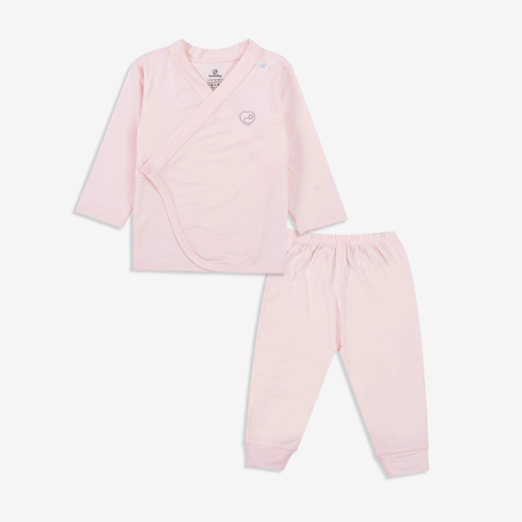 BUBABY - Bộ dài cài lệch Bambus 0m - 9m