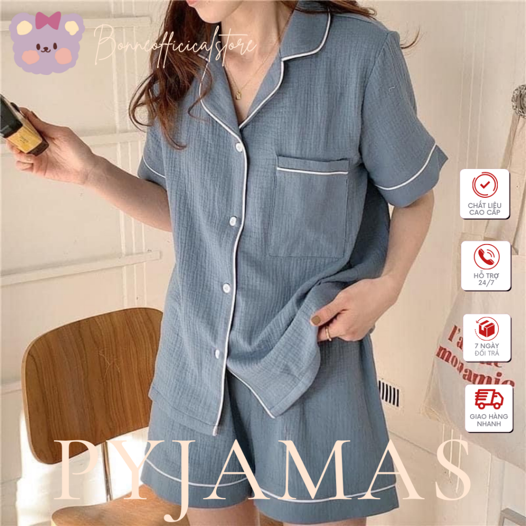 Bộ Đồ Set Quần Áo Cổ Sơ Mi Tay Ngắn Quần Đùi Mặc Nhà Xô Xốp Đũi Hàn Cao Cấp Thoải Mái Dễ Thương BOBOXO11