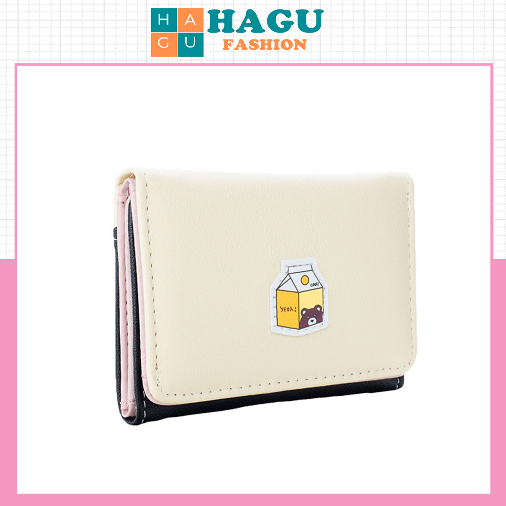 Ví nữ đựng tiền nhiều ngăn 552  khóa bấm chất da retro phong cách thanh lịch