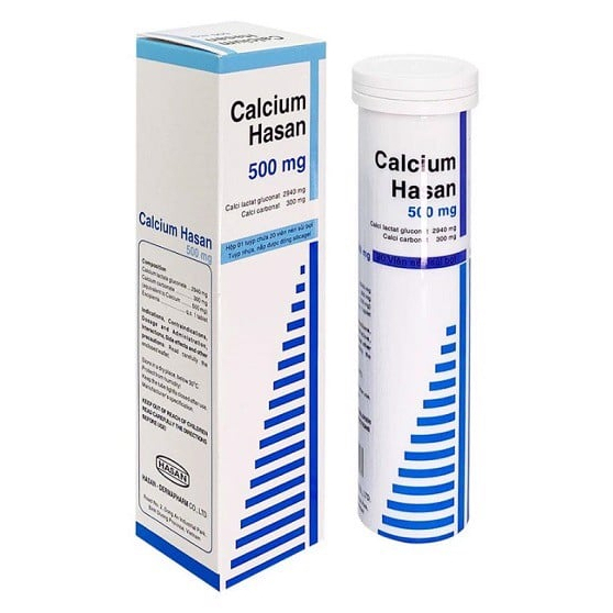 Viên sủi bổ sung canxi Calcium Hasan 500, bổ sung calci cho cơ thể chống mệt mỏi
