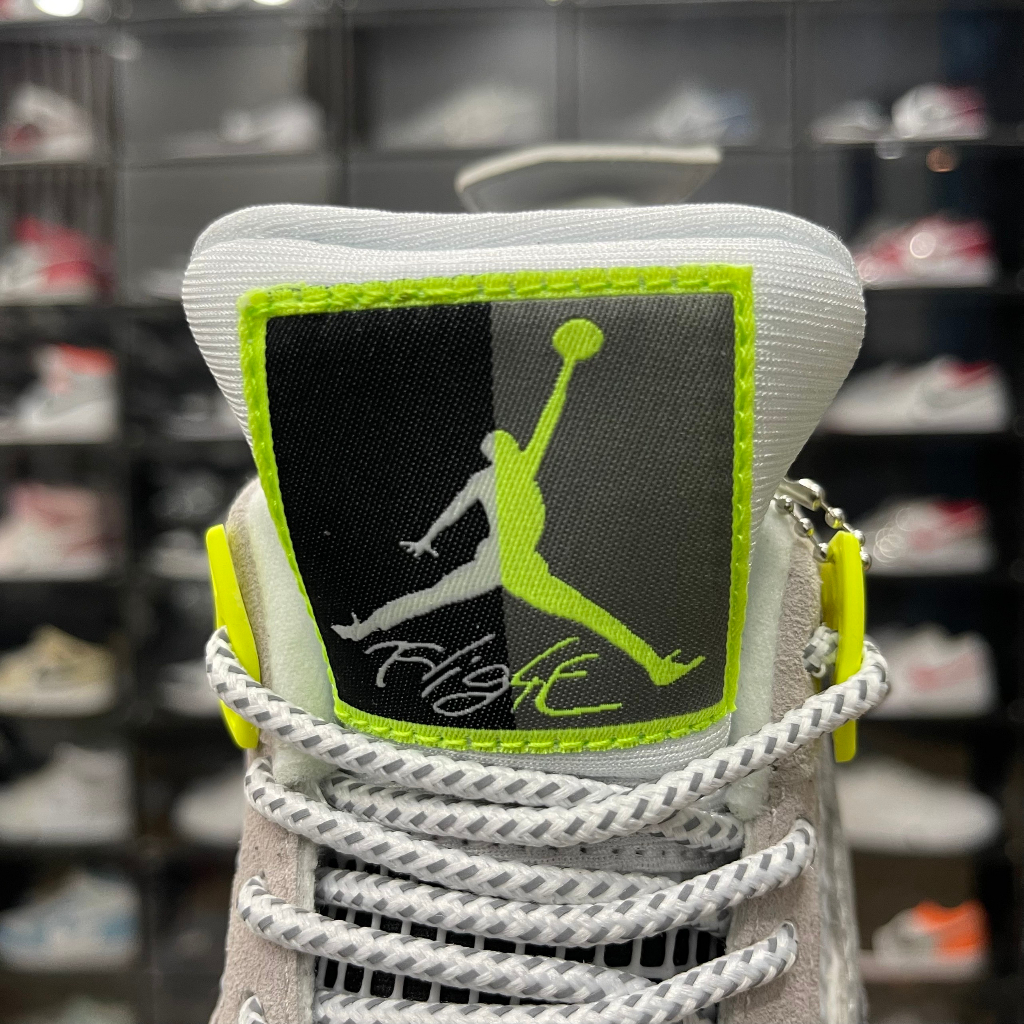 Giày Jordan 4 Retro SE 95 Neon, JD4 Xám Đen Neon Cao Cấp - Than.Shoes