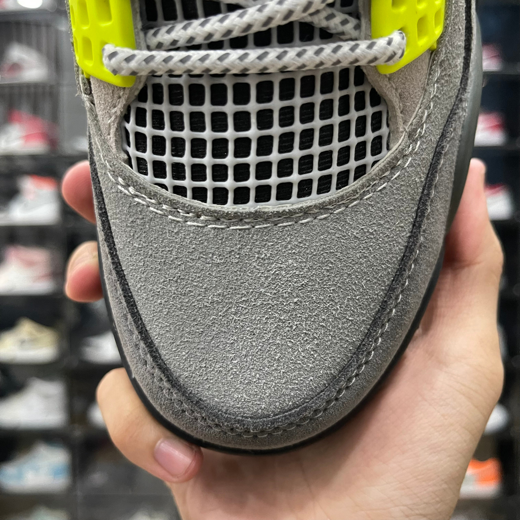 Giày Jordan 4 Retro SE 95 Neon, JD4 Xám Đen Neon Cao Cấp - Than.Shoes