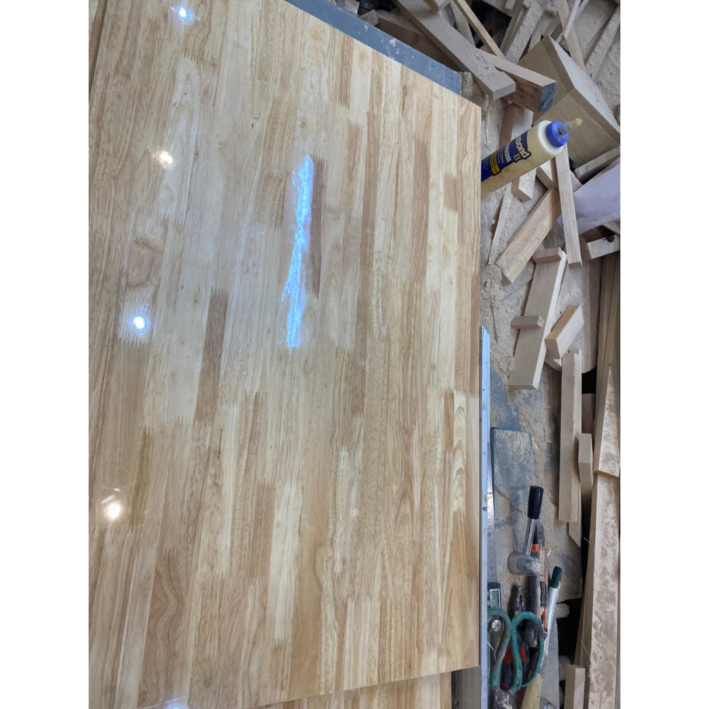 Mặt bàn gỗ cao su đa kích thước phủ sơn 2 mặt dày 18mm