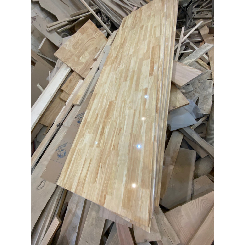 Mặt bàn gỗ cao su đa kích thước phủ sơn 2 mặt dày 18mm